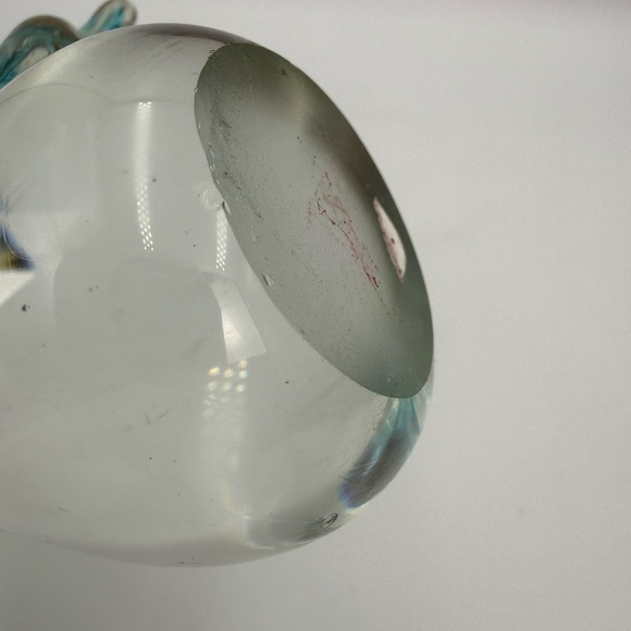 Butterfly Art Blown Glass Blue Swirl Paperweight /Figurine - Picture 7 of 12